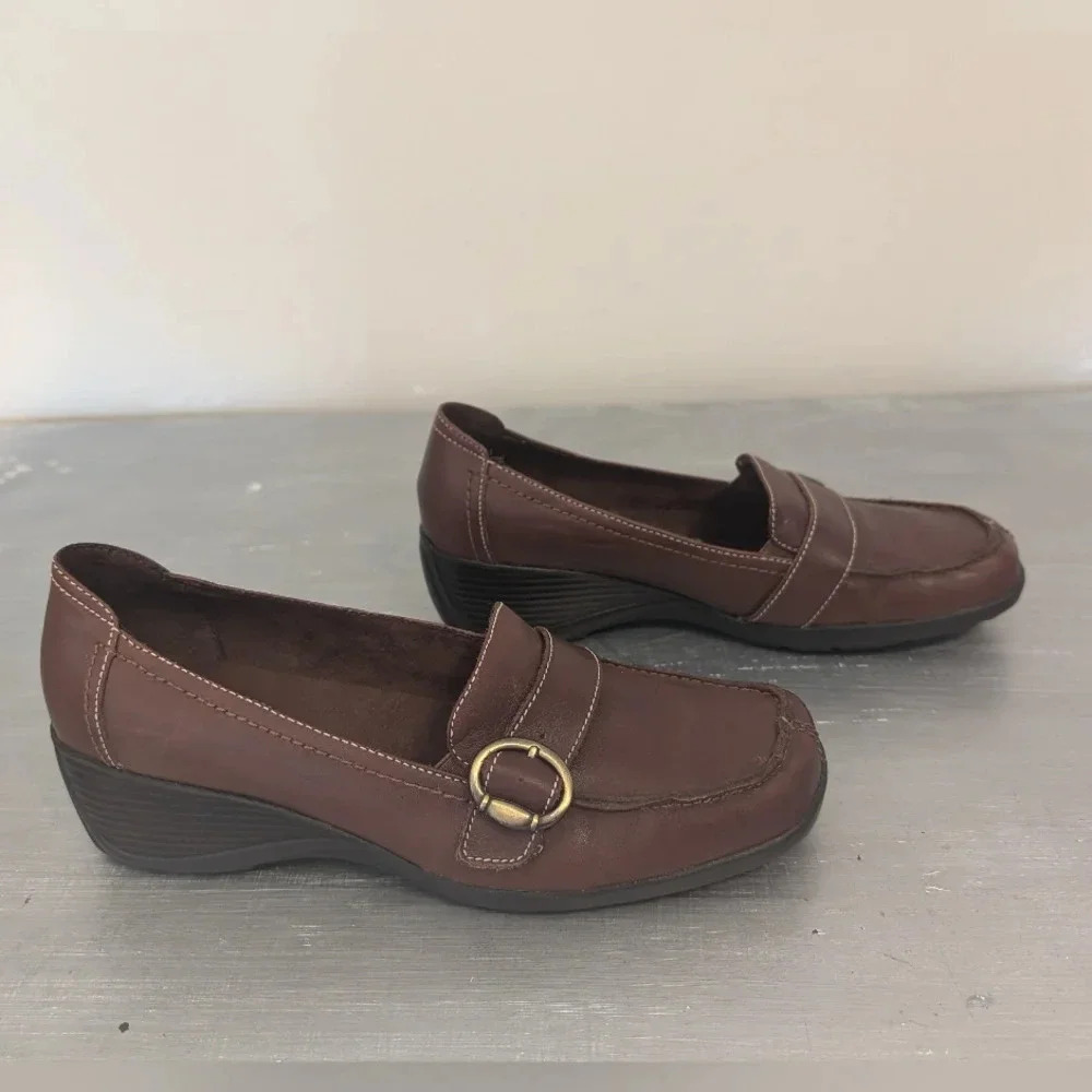 Womens Naturalizer Brown Leather Bit Style Accent Loafer Shoes Sz 8.5M - Picture 3 of 12